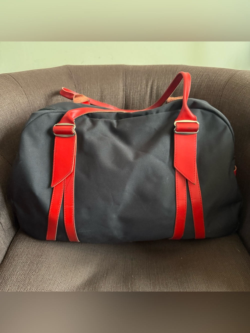 Jack Gomme Paris Voyage Walk Canvas Weekend Duffel Bag Black & Red